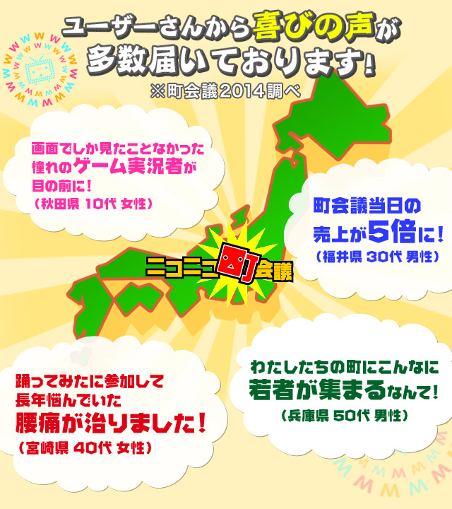 ユーザーさんから喜びの声が多数届いております! (※町会議2014調べ)